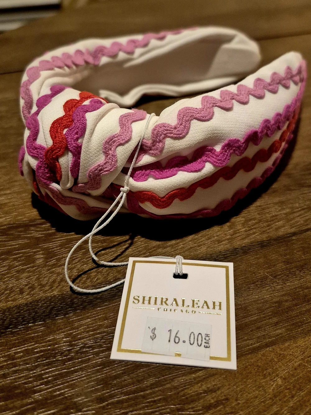 *NWT* Shiraleah Pink & Cream Wavy Trim - Boho, Padded Headband